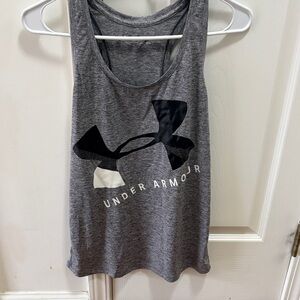 Under Armour Gray and Black Logo Racerback Tank